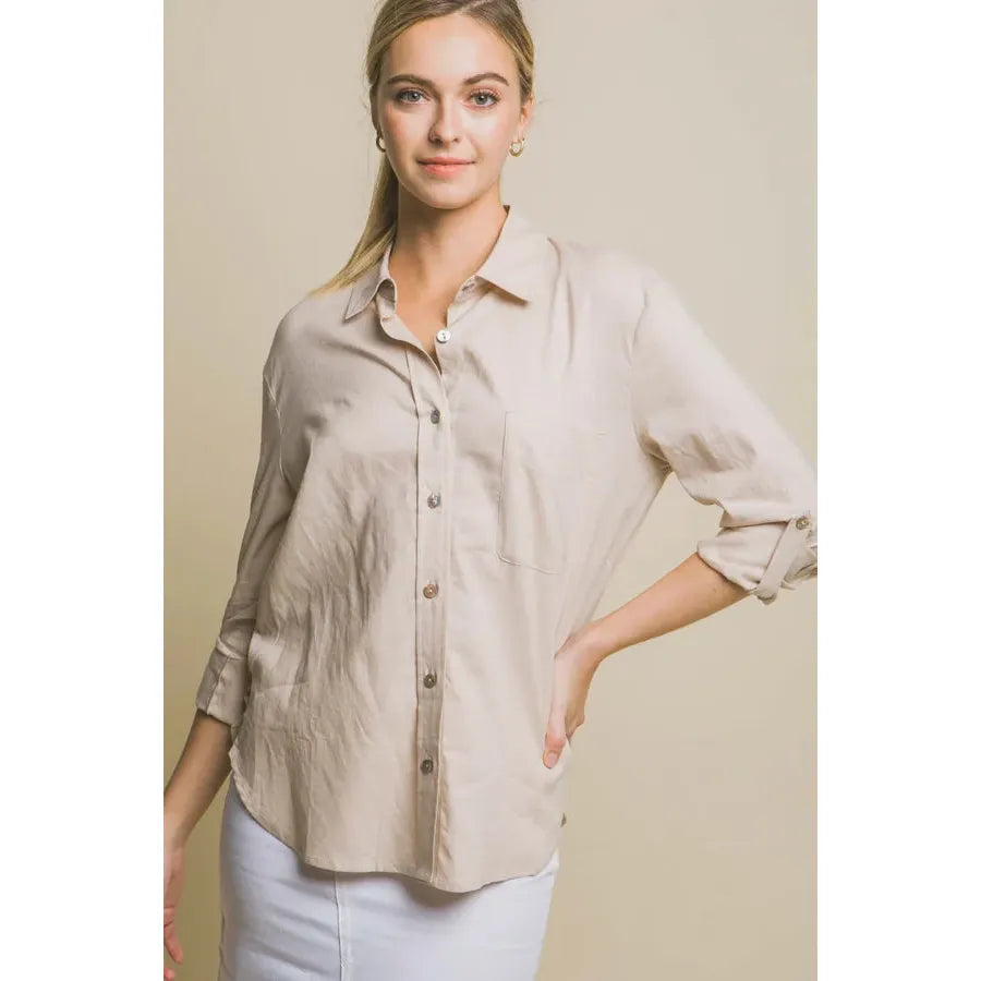 Sophie Linen Solid Button Down Shirt
